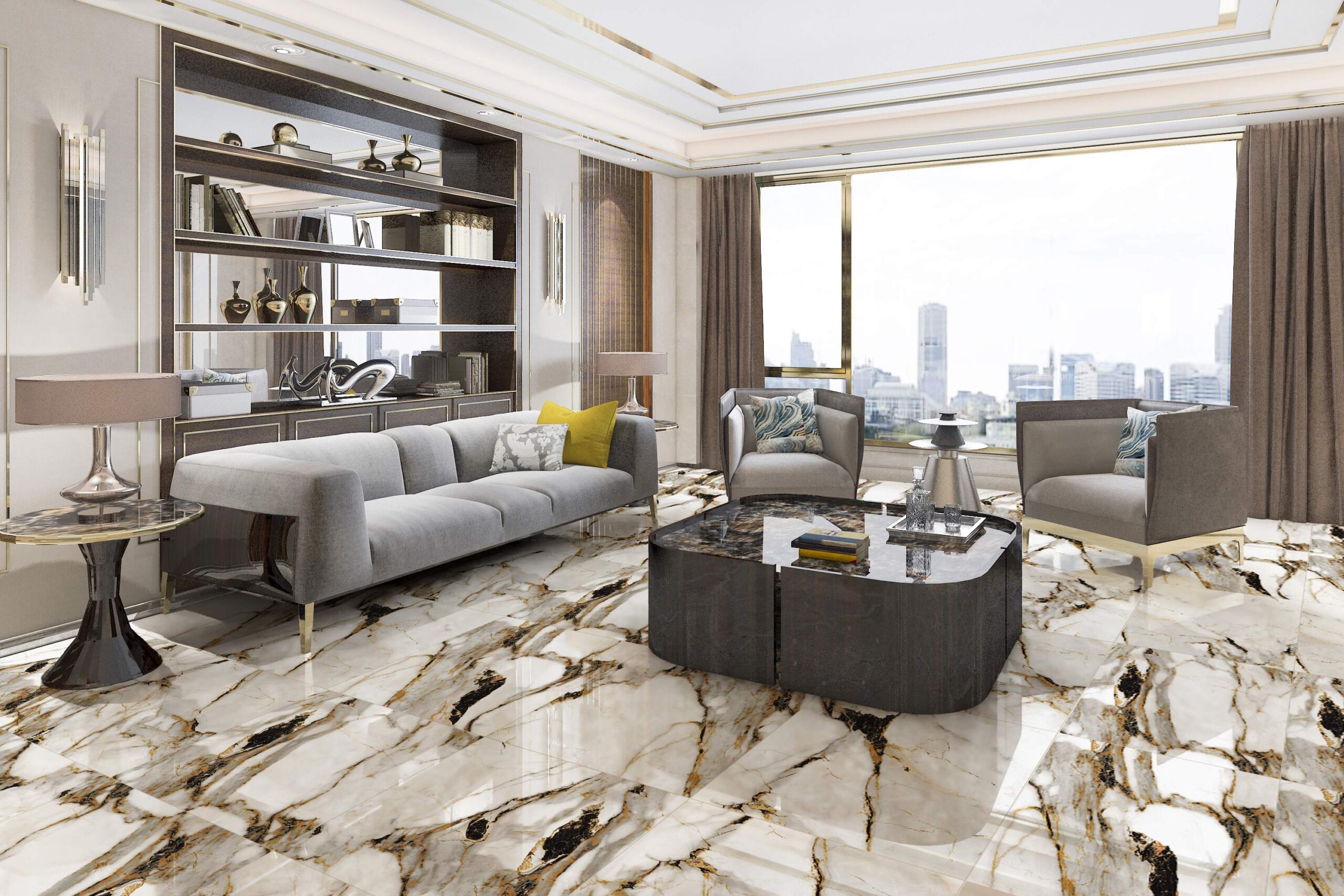 Semi-Grês Polido 71x71 Damasco Durag - Imagem 2